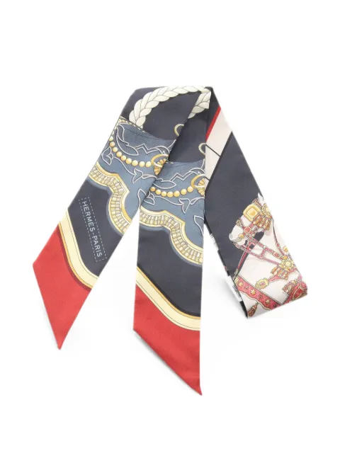 Hermès Pre-Owned 2020s Grand Apparat Twilly scarf Blue 1089313