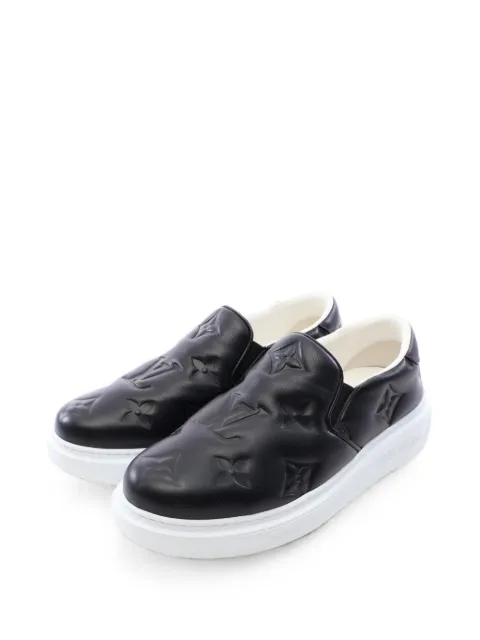 Louis Vuitton Pre-Owned 2021 Beverly Hills Monogram-embossed sneakers Black 1092471FA0291