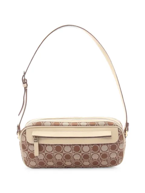 Ferragamo Pre-Owned 2000s Gancini canvas shoulder bag Brown 1092840