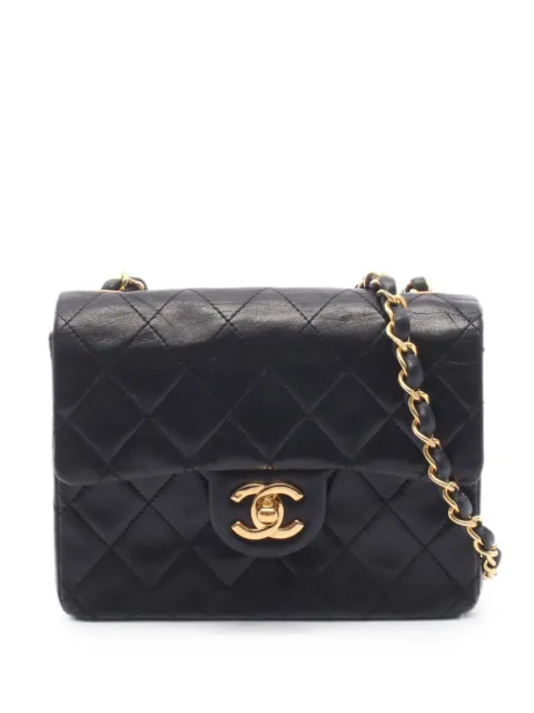 CHANEL Pre-Owned 1986-1988 mini Matelassé chain shoulder bag Black 1096411921856