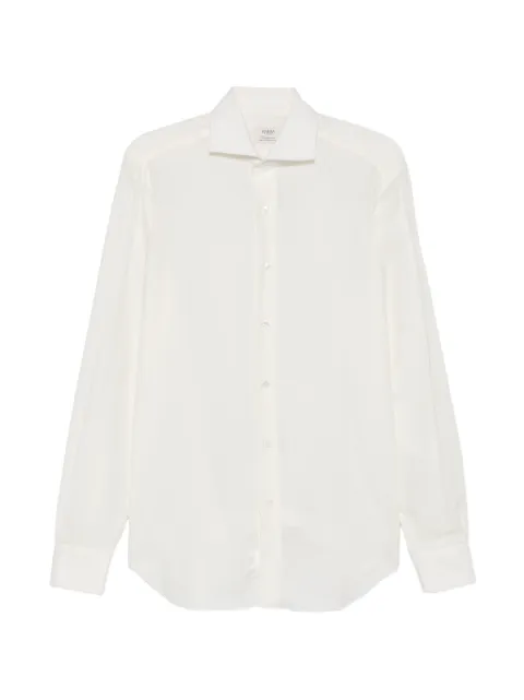 Barba spread-collar long-sleeve shirt White K1U13P01