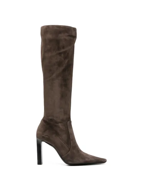 Saint Laurent Francoise pointed-toe knee-high boots Brown 84157427D00