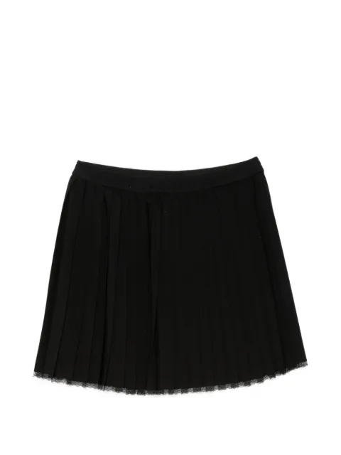 TWINSET lace-trim pleated mini skirt Black 262TP2351