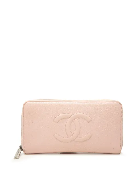 CHANEL Pre-Owned 2011 CC Caviar Zip Around Wallet long wallets Pink 3P4LAQV1RSLB05D7