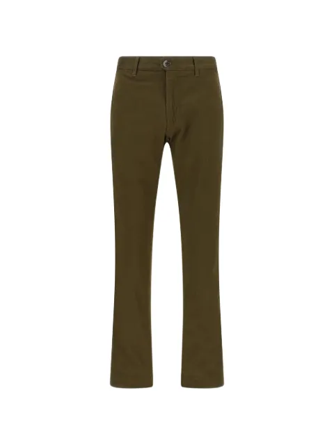 Incotex straight-leg logo-patch trousers Green 10S40040608740