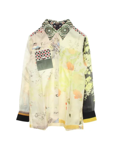 Louis Vuitton Pre-Owned 2020s graphic-print silk shirt Yellow 1092680