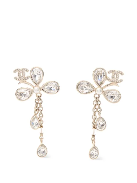 CHANEL Pre-Owned 2026 Coco Mark flower drop earrings Gold 1094278