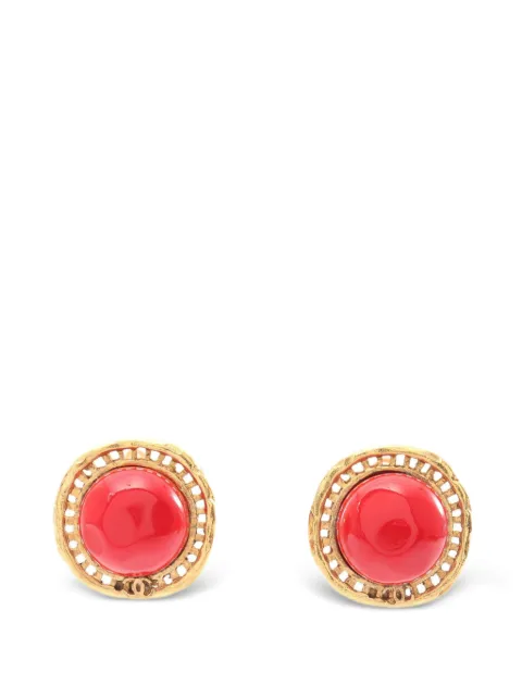 CHANEL Pre-Owned 1986-1988 Gripoix round earrings Gold 1089768