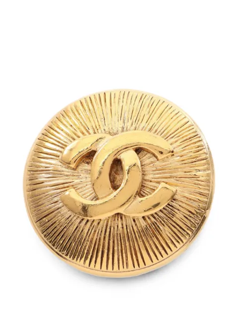 CHANEL Pre-Owned 1986-1988 Coco Mark round brooch Gold 1088536
