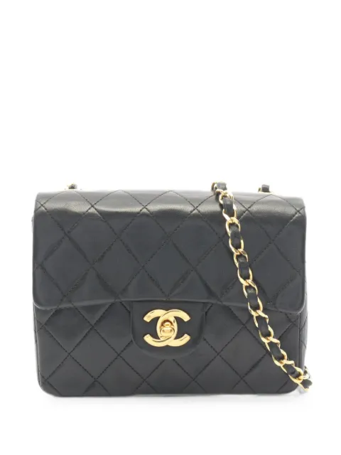 CHANEL Pre-Owned 1989-1991 mini CC quilted shoulder bag Black 10946291193523