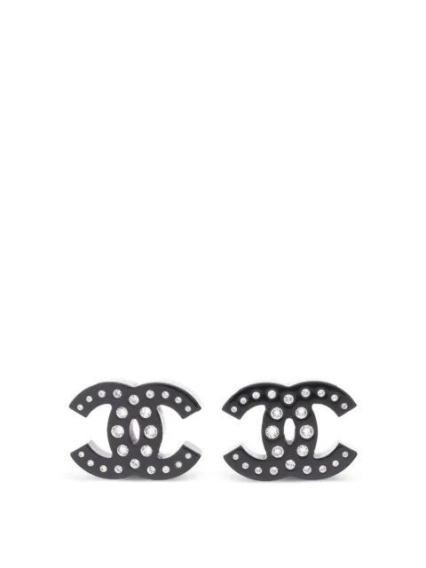 CHANEL Pre-Owned 2019 CC mark rhinestone earrings Black 1087837D19B