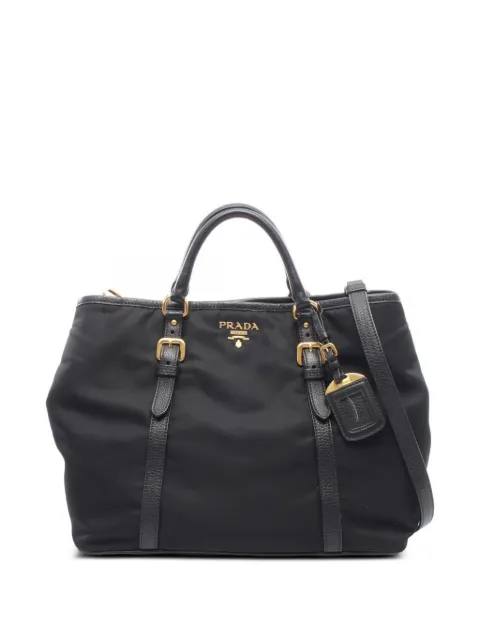 Prada Pre-Owned 2000s buckled tote bag Black 1083797