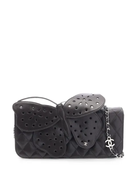 CHANEL Pre-Owned 2010-2011 butterfly-detail shoulder bag Black 109612414638990