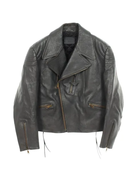 Prada Pre-Owned 2010s quilted-lining biker jacket Black 1082728