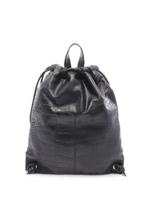 Jimmy Choo Pre-Owned 2000s Marlon crocodile-effect backpack Black 1083798