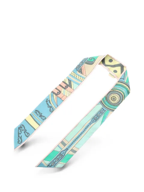 Hermès Pre-Owned 2020s Balade En Berline Twilly scarf Blue 1087950
