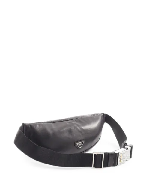 Prada Pre-Owned 2010s Enamelled Triangle-logo belt bag Black 1094937