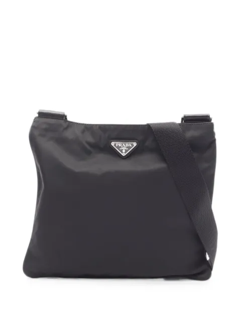 Prada Pre-Owned 2000s logo-plaque shoulder bag Black 1094919