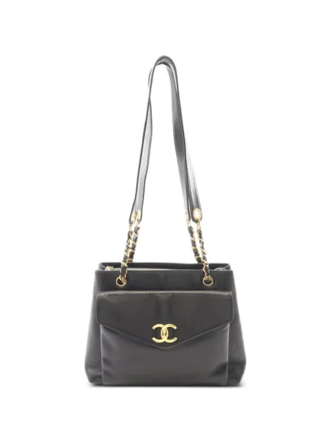CHANEL Pre-Owned 1996-1997 CC-logo turn-lock shoulder bag Black 10946344951853