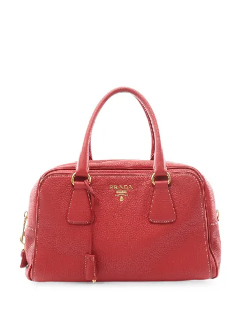 Prada Pre-Owned 2010s mini logo-plaque tote bag Red 1095009