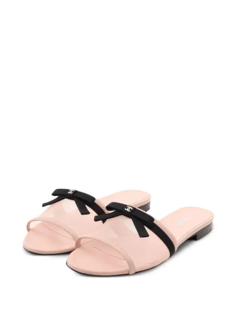 CHANEL Pre-Owned CC-logo flat sandals Pink 1087729