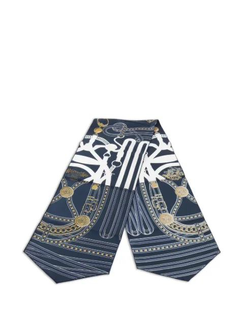 Hermès Pre-Owned 2020s Grand Tralala silk scarf Blue 1089308