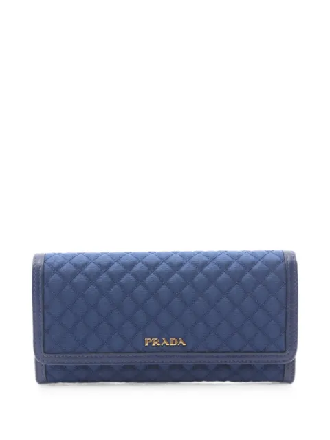 Prada Pre-Owned 2010s quilted bi-fold wallet Blue 1097124