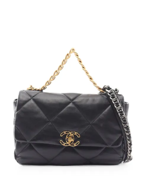 CHANEL Pre-Owned 2021 19 quilted tote bag Black 1096337N9T7TK48