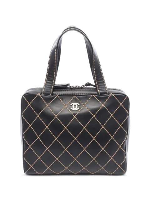 CHANEL Pre-Owned 2000-2002 Wild Stitch CC tote bag Black 10967456528013