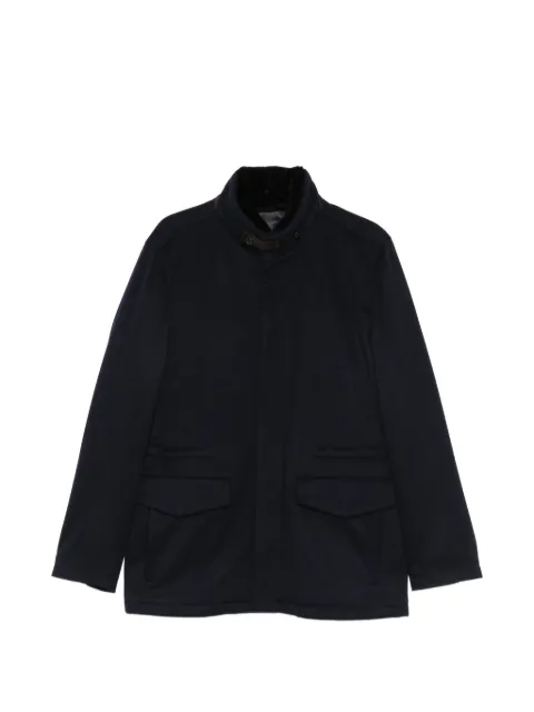 Enrico Mandelli high-neck flap-pocket jacket Blue 4T740A4816250