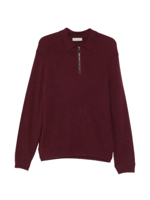 Canali half-zip textured-knit sweater Red MK02547C1237