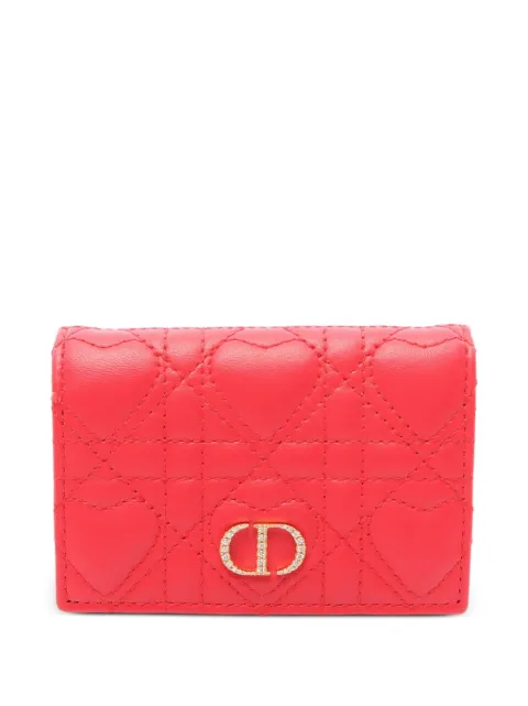 Christian Dior Pre-Owned 2010s Caro Glycine Cannage wallet Red 1096626