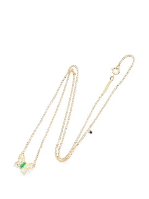 Van Cleef & Arpels Pre-Owned 2010s butterfly-pendant emerald and diamond necklace Gold 1095663C4139H176