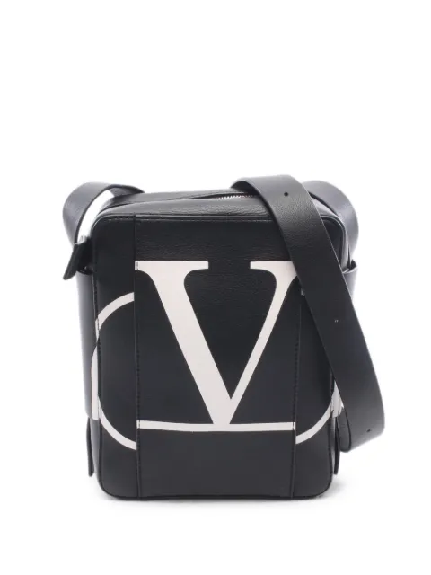 Valentino Garavani Pre-Owned 2010s VLogo leather messenger bag Black 1095107