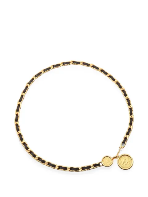 CHANEL Pre-Owned 1986-1988 Coco Mark chain-link belt Gold 1094827