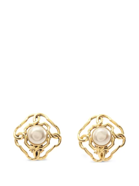 CHANEL Pre-Owned 1986-1988 chain-link earrings Gold 1090502