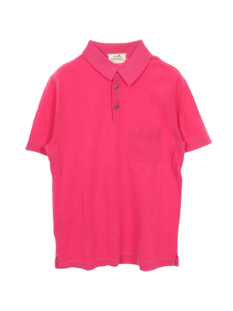 Hermès Pre-Owned 2010s H embroidery polo shirt Pink 1092440
