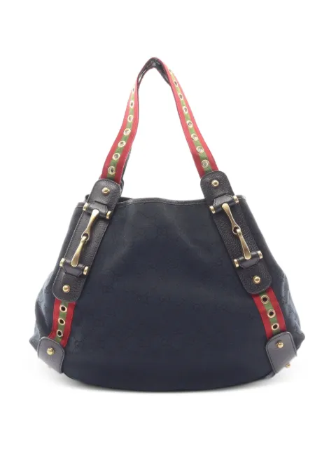 Gucci Pre-Owned 2000s Horsebit GG canvas tote bag Black 1094977