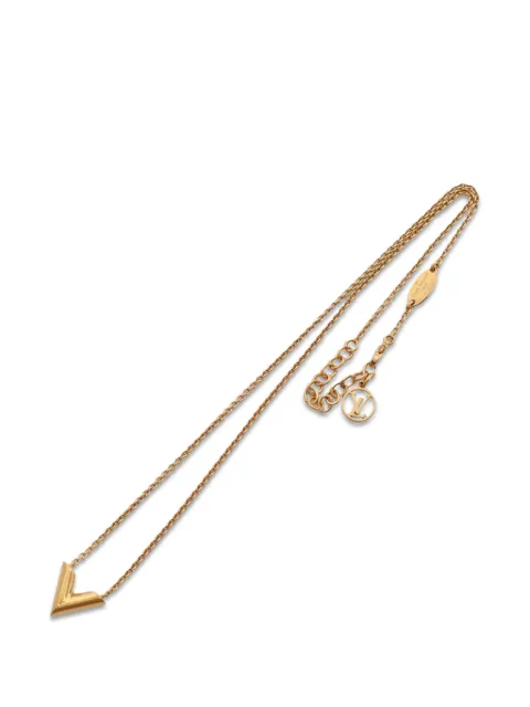 Louis Vuitton Pre-Owned 2021 Essential V necklace Gold 1088541LE0291