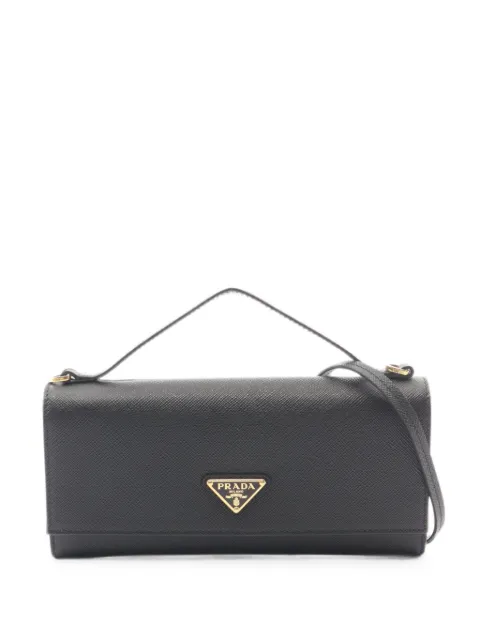 Prada Pre-Owned 2020s Triangle-logo two-way handbag Black 1095087