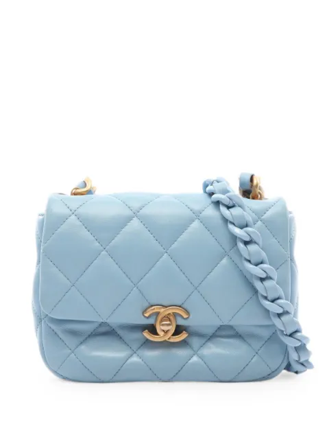 CHANEL Pre-Owned Matelassé chain mini shoulder bag Blue 1094566HXC7PAGL