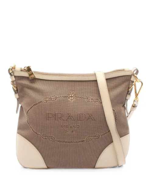 Prada Pre-Owned 2000s Logo Jacquard shoulder bag Brown 1095447
