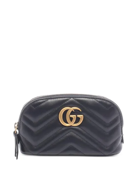 Gucci Pre-Owned 2010s GG Marmont quilted makeup bag Black 1097208