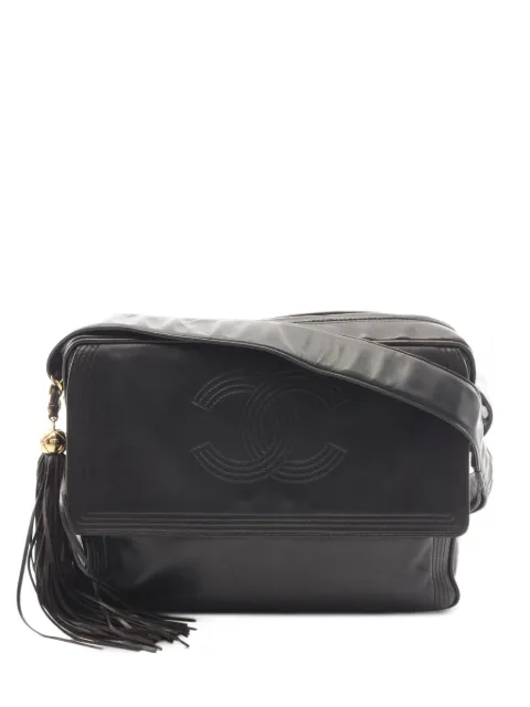 CHANEL Pre-Owned 1994-1996 Coco Mark tassel shoulder bag Black 10947043170033