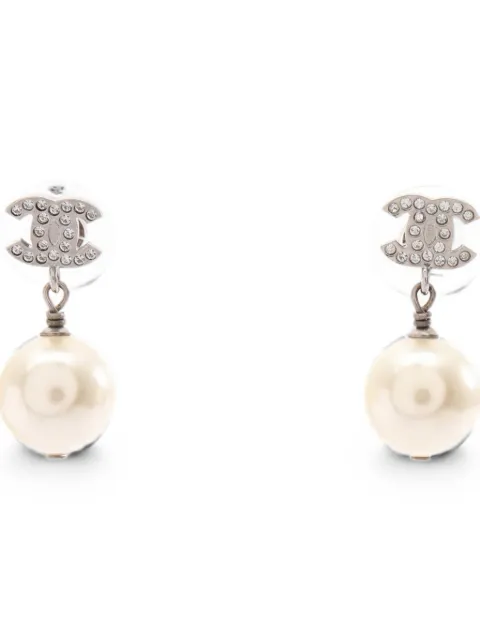 CHANEL Pre-Owned 2023 CC-logo earrings Silver 1093404A23V