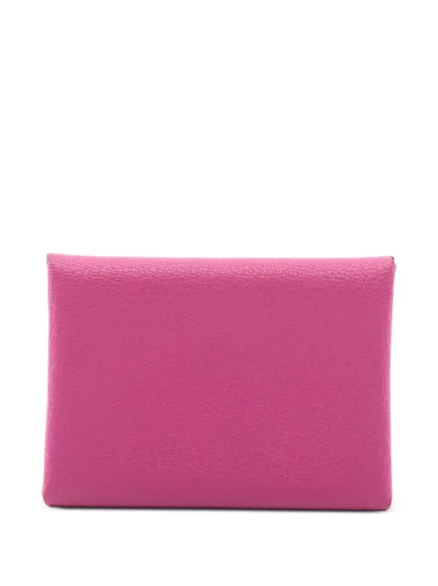 Hermès Pre-Owned Calviduo Chèvre leather coin purse Pink 1096778W