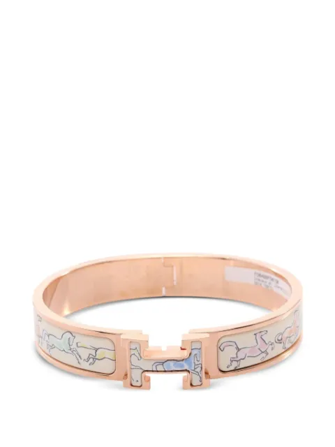 Hermès Pre-Owned 2020s PM Clic Clac Chevaux en Liberté bangle Pink 1094496