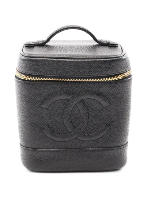 CHANEL Pre-Owned 2011 Coco Mark Caviar leather vanity bag Black 109456415889103