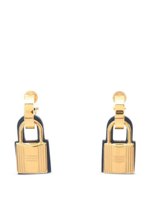 Hermès Pre-Owned 2019 O'Kelly padlock earrings Gold 1090554D