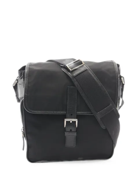Prada Pre-Owned 2000s Tessuto buckle shoulder bag Black 1095016